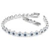 Bracciale Una Angelic con taglio rotondo, blu, placcato in rodio