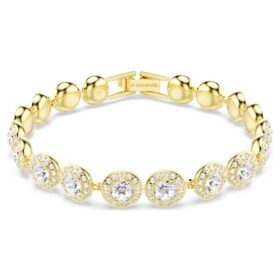 Bracciale Una Angelic, taglio rotondo, pavé, medio, bianco, placcato oro Bracciale Una Angelic, taglio rotondo, pavé, medio, bianco, placcato oro