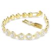 Bracciale Una Angelic, taglio rotondo, pavé, medio, bianco, placcato oro Bracciale Una Angelic, taglio rotondo, pavé, medio, bianco, placcato oro