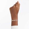 Bracciale Una Angelic, taglio rotondo, pavé, medio, bianco, placcato oro rosa