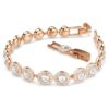 Bracciale Una Angelic, taglio rotondo, pavé, medio, bianco, placcato oro rosa