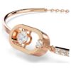 Bracciale Una, taglio rotondo, forma ovale, bianco, placcato in oro rosa Bracciale Una, taglio rotondo, forma ovale, bianco, placcato in oro rosa
