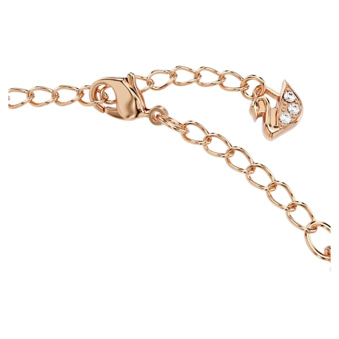 Bracciale Una, taglio rotondo, forma ovale, bianco, placcato in oro rosa Bracciale Una, taglio rotondo, forma ovale, bianco, placcato in oro rosa