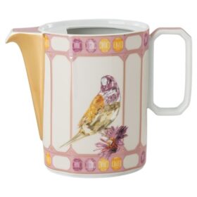 Caffettiera Idyllia in porcellana, motivo Crystal Print, uccellino, multicolore
