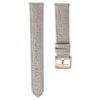 Cinturino da orologio larghezza 15 mm (0,59″), in pelle con cuciture, grigio, finitura color oro rosa