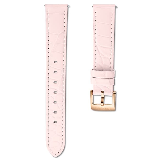 Cinturino da orologio larghezza 15 mm (0,59″), in pelle con cuciture, rosa, finitura color oro rosa Cinturino da orologio larghezza 15 mm (0,59″), in pelle con cuciture, rosa, finitura color oro rosa