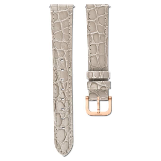 Cinturino da orologio larghezza 16 mm (0,63″), in pelle con cuciture, beige, finitura color oro rosa Cinturino da orologio larghezza 16 mm (0,63″), in pelle con cuciture, beige, finitura color oro rosa