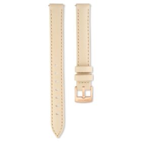 Cinturino per orologio larghezza 12 mm (0,47″), in pelle, beige, finitura color oro rosa