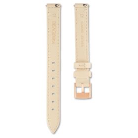 Cinturino per orologio larghezza 12 mm (0,47″), in pelle, beige, finitura color oro rosa