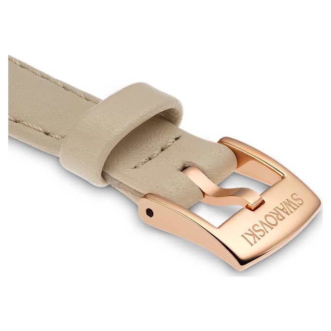 Cinturino per orologio larghezza 12 mm (0,47″), in pelle, beige, finitura color oro rosa Cinturino per orologio larghezza 12 mm (0,47″), in pelle, beige, finitura color oro rosa