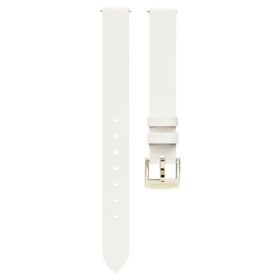 Cinturino per orologio larghezza 12 mm (0,47″), in pelle, bianco, finitura color oro champagne