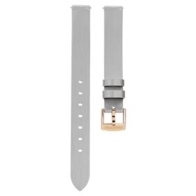 Cinturino per orologio larghezza 12 mm (0,47″), in pelle, color argento, finitura color oro rosa
