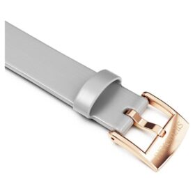 Cinturino per orologio larghezza 12 mm (0,47″), in pelle, color argento, finitura color oro rosa