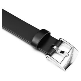Cinturino per orologio larghezza 12 mm (0,47″), in pelle, nero, acciaio inossidabile