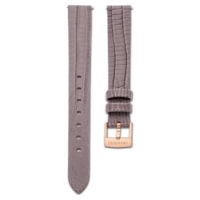Cinturino per orologio larghezza 13 mm (0,51″), in pelle, grigio, finitura color oro rosa