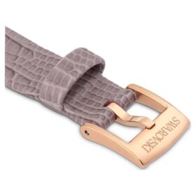 Cinturino per orologio larghezza 13 mm (0,51″), in pelle, grigio, finitura color oro rosa