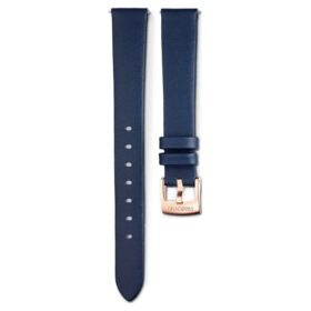 Cinturino per orologio larghezza 14 mm (0,55″), in pelle, blu, finitura color oro rosa