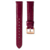Cinturino per orologio larghezza 15 mm (0,59″), in pelle con cuciture, rosso, finitura color oro rosa