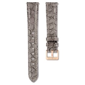 Cinturino per orologio larghezza 16 mm (0,63″), in pelle con cuciture, grigio