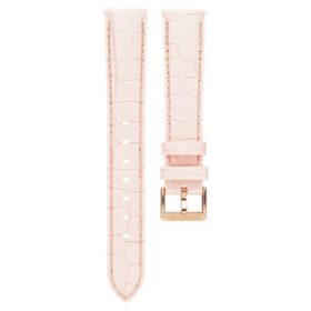 Cinturino per orologio larghezza 16 mm (0,63″), in pelle con cuciture, rosa, finitura color oro rosa