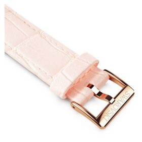 Cinturino per orologio larghezza 16 mm (0,63″), in pelle con cuciture, rosa, finitura color oro rosa