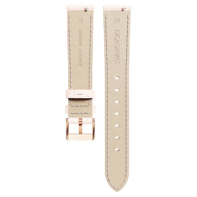 Cinturino per orologio larghezza 16 mm (0,63″), in pelle con cuciture, rosa, finitura color oro rosa Cinturino per orologio larghezza 16 mm (0,63″), in pelle con cuciture, rosa, finitura color oro rosa