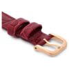 Cinturino per orologio larghezza 16 mm (0,63″), in pelle con cuciture, rosso, finitura color oro rosa Cinturino per orologio larghezza 16 mm (0,63″), in pelle con cuciture, rosso, finitura color oro rosa