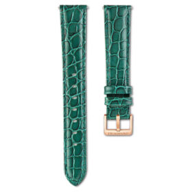 Cinturino per orologio larghezza 16 mm (0,63″), in pelle con cuciture, verde