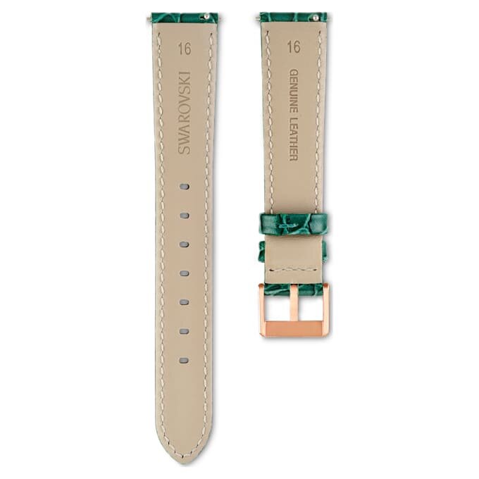 Cinturino per orologio larghezza 16 mm (0,63″), in pelle con cuciture, verde Cinturino per orologio larghezza 16 mm (0,63″), in pelle con cuciture, verde