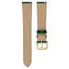 Cinturino per orologio larghezza 16 mm (0,63″), in pelle con cuciture, verde, finitura color oro Cinturino per orologio larghezza 16 mm (0,63″), in pelle con cuciture, verde, finitura color oro
