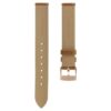 Cinturino per orologio larghezza 17 mm (0,67″), in pelle con cuciture, marrone, finitura color oro rosa Cinturino per orologio larghezza 17 mm (0,67″), in pelle con cuciture, marrone, finitura color oro rosa