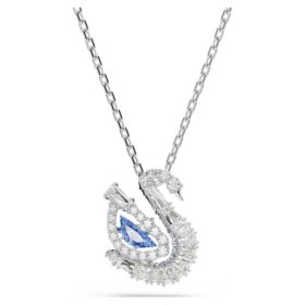 Ciondolo a forma di cigno con tagli misti, cigno, blu