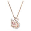Ciondolo a forma di cigno con tagli misti, cigno, rosa Ciondolo a forma di cigno con tagli misti, cigno, rosa