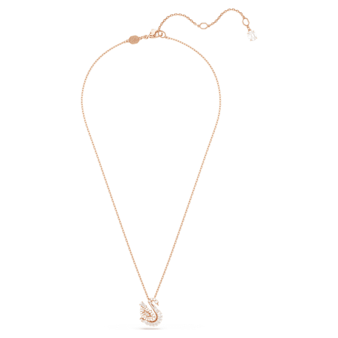 Ciondolo a forma di cigno con tagli misti, cigno, rosa Ciondolo a forma di cigno con tagli misti, cigno, rosa