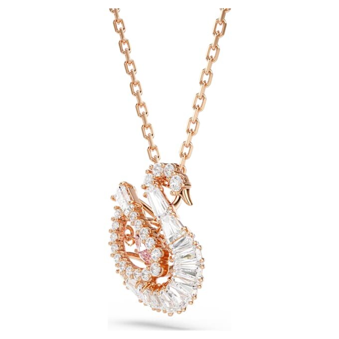 Ciondolo a forma di cigno con tagli misti, cigno, rosa Ciondolo a forma di cigno con tagli misti, cigno, rosa