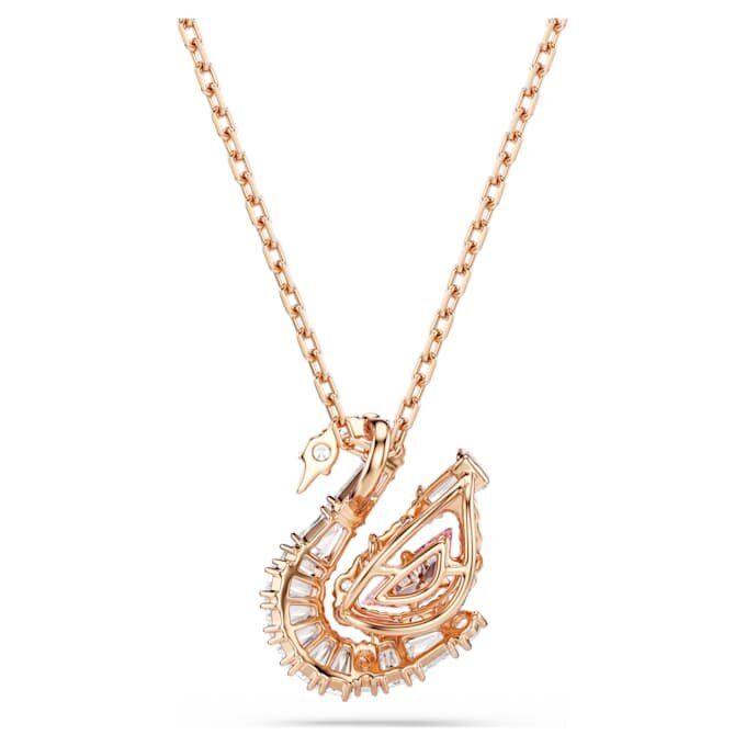 Ciondolo a forma di cigno con tagli misti, cigno, rosa Ciondolo a forma di cigno con tagli misti, cigno, rosa