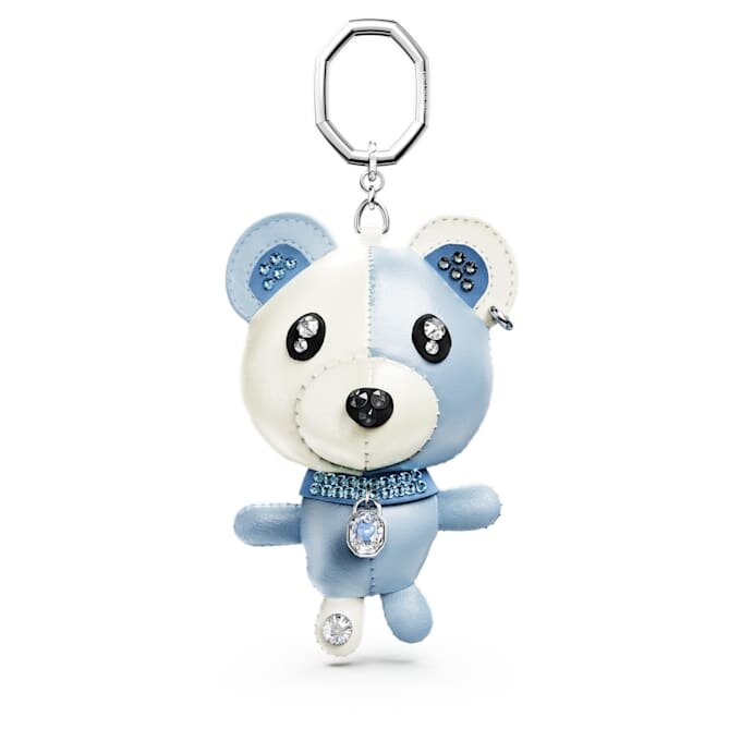 Ciondolo a forma di orsacchiotto per borsa, blu, placcato in rodio Ciondolo a forma di orsacchiotto per borsa, blu, placcato in rodio