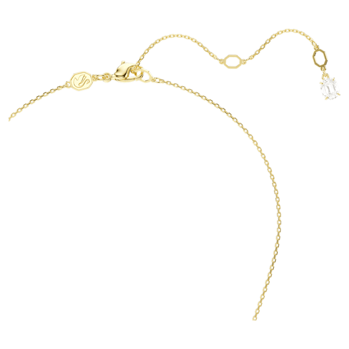 Ciondolo a forma di serpente con perla di cristallo, tagli misti, Anno del Serpente, bianco, placcato in oro Ciondolo a forma di serpente con perla di cristallo, tagli misti, Anno del Serpente, bianco, placcato in oro