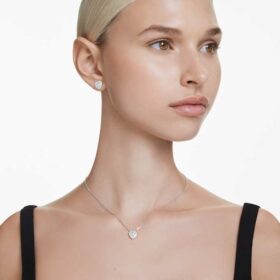 Set Ariana Grande X Swarovski con tagli misti, cuore, bianco, placcato in rodio Set Ariana Grande X Swarovski con tagli misti, cuore, bianco, placcato in rodio