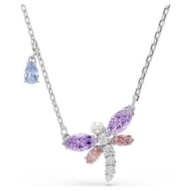 Ciondolo Ariana Grande X Swarovski con tagli misti, libellula, multicolore, placcato in rodio