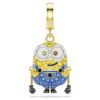 Ciondolo Bob dei Minions con pavé, multicolore, placcato in oro Ciondolo Bob dei Minions con pavé, multicolore, placcato in oro