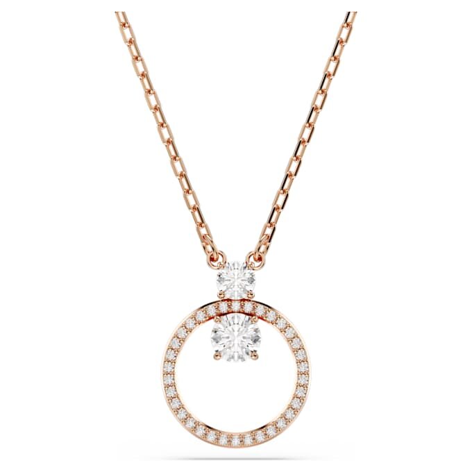 Ciondolo Constella con pavé, taglio rotondo, bianco, placcato in oro rosa Ciondolo Constella con pavé, taglio rotondo, bianco, placcato in oro rosa