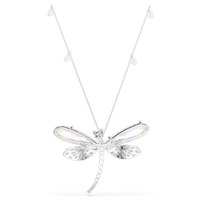 Ciondolo e spilla Ariana Grande X Swarovski con perla di cristallo, tagli misti, libellula, bianco, placcato in rodio Ciondolo e spilla Ariana Grande X Swarovski con perla di cristallo, tagli misti, libellula, bianco, placcato in rodio