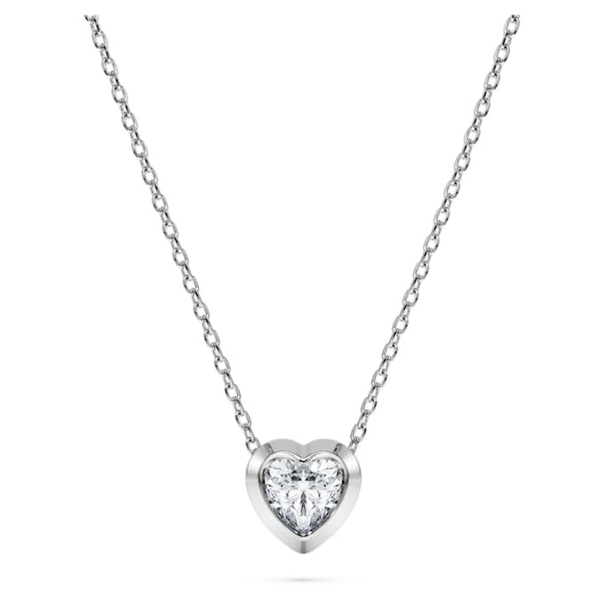 Ciondolo Eternity con diamanti sintetici 0,5 carati in totale, a forma di cuore, argento sterling Ciondolo Eternity con diamanti sintetici 0,5 carati in totale, a forma di cuore, argento sterling