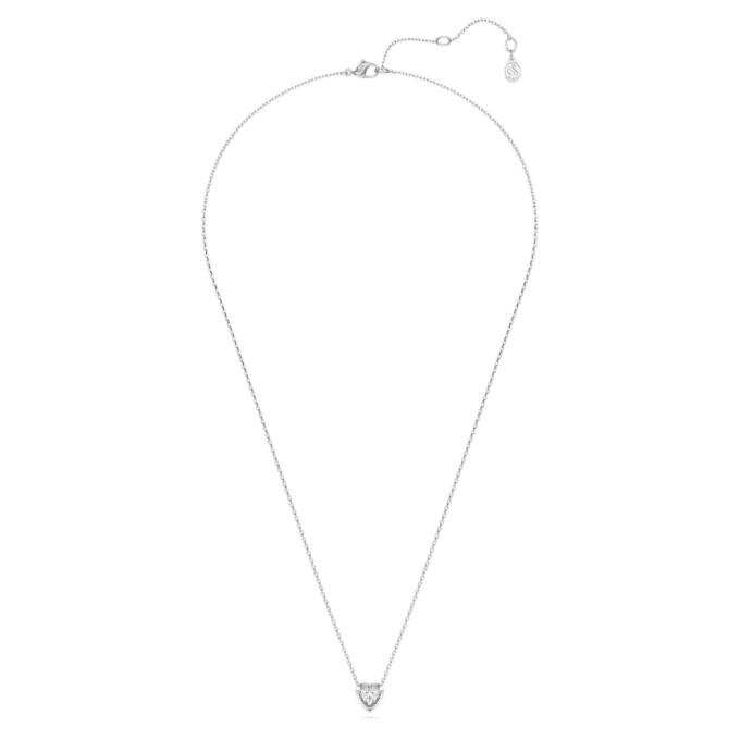 Ciondolo Eternity con diamanti sintetici 0,5 carati in totale, a forma di cuore, argento sterling Ciondolo Eternity con diamanti sintetici 0,5 carati in totale, a forma di cuore, argento sterling