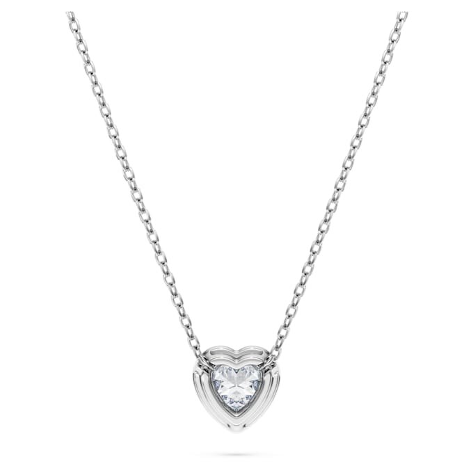 Ciondolo Eternity con diamanti sintetici 0,5 carati in totale, a forma di cuore, argento sterling Ciondolo Eternity con diamanti sintetici 0,5 carati in totale, a forma di cuore, argento sterling