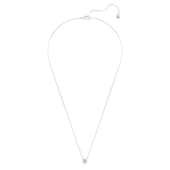 Ciondolo Eternity con diamanti sintetici 0,5 carati in totale, forma rotonda, argento sterling Ciondolo Eternity con diamanti sintetici 0,5 carati in totale, forma rotonda, argento sterling
