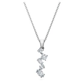 Ciondolo Galaxy con diamanti sintetici 0,9 carati in totale, forme miste, oro bianco 14K