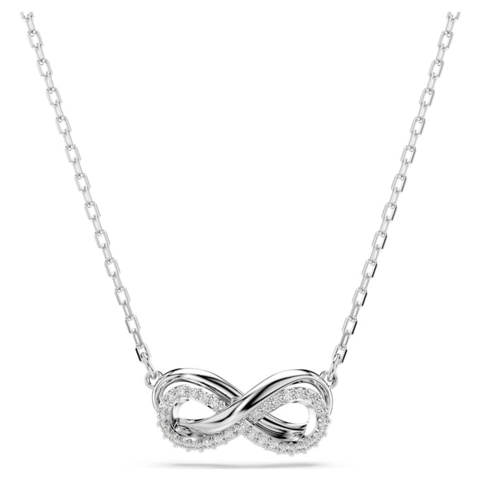 Ciondolo Hyperbola con pavé, Infinity, bianco, placcato in rodio Ciondolo Hyperbola con pavé, Infinity, bianco, placcato in rodio