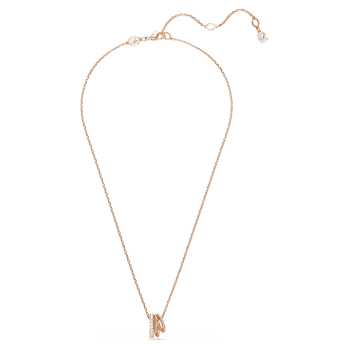 Ciondolo Hyperbola con tagli misti, bianco, placcato in oro rosa Ciondolo Hyperbola con tagli misti, bianco, placcato in oro rosa